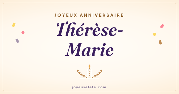 Image « Joyeux anniversaire Thérèse-Marie » au format large