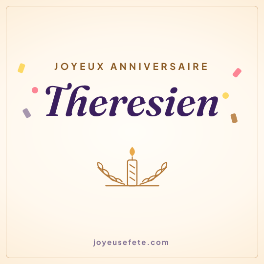 Image carrée « Joyeux anniversaire Theresien » pour WhatsApp