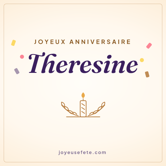 Image carrée « Joyeux anniversaire Theresine » pour WhatsApp