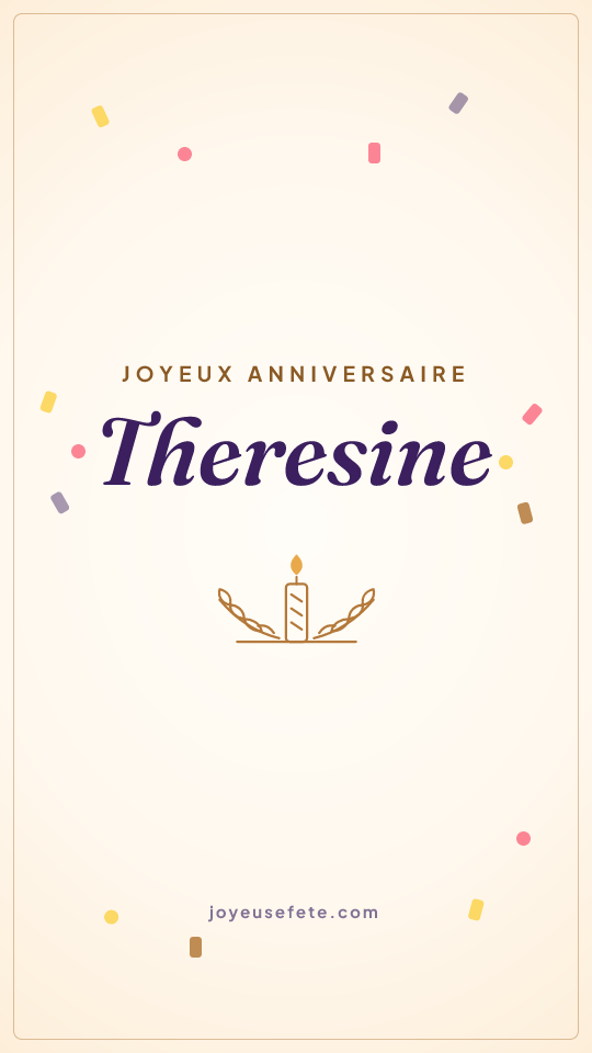 Image « Joyeux anniversaire Theresine » au format story