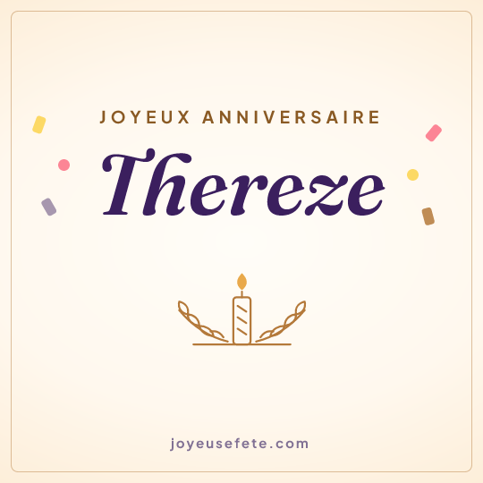 Image carrée « Joyeux anniversaire Thereze » pour WhatsApp