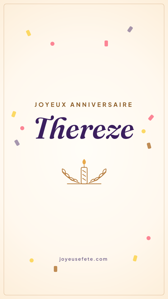 Image « Joyeux anniversaire Thereze » au format story