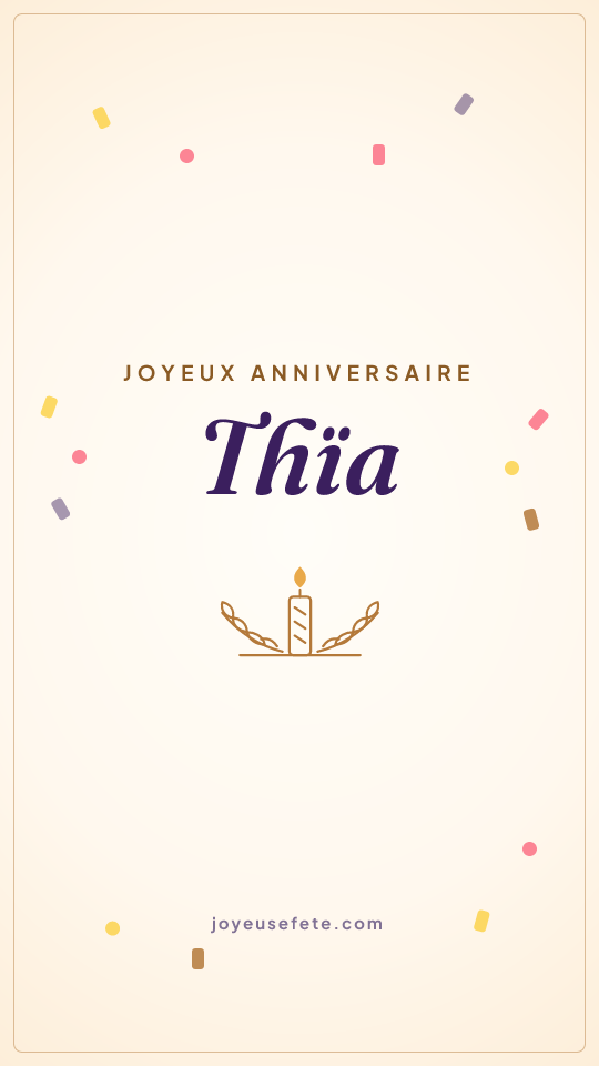 Image « Joyeux anniversaire Thïa » au format story