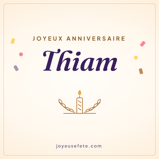 Image carrée « Joyeux anniversaire Thiam » pour WhatsApp