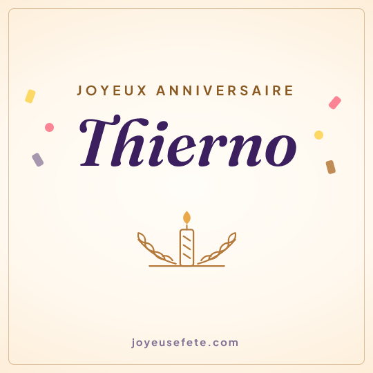 Image carrée « Joyeux anniversaire Thierno » pour WhatsApp