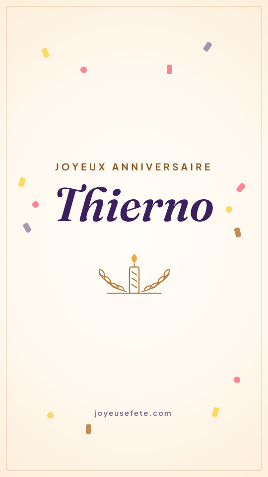 Image « Joyeux anniversaire Thierno » au format story