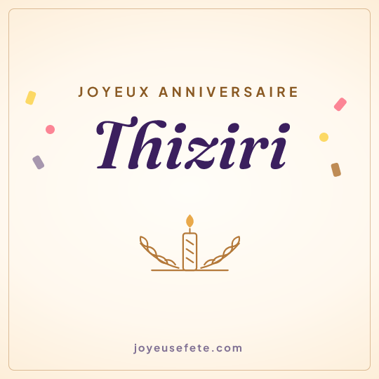 Image carrée « Joyeux anniversaire Thiziri » pour WhatsApp