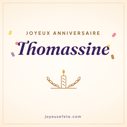Image carrée « Joyeux anniversaire Thomassine » pour WhatsApp
