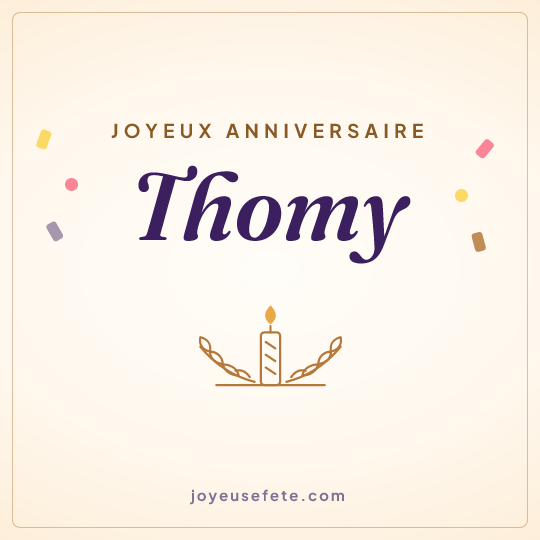 Image carrée « Joyeux anniversaire Thomy » pour WhatsApp
