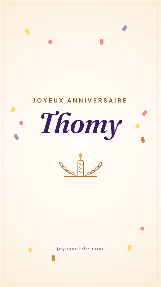 Image « Joyeux anniversaire Thomy » au format story