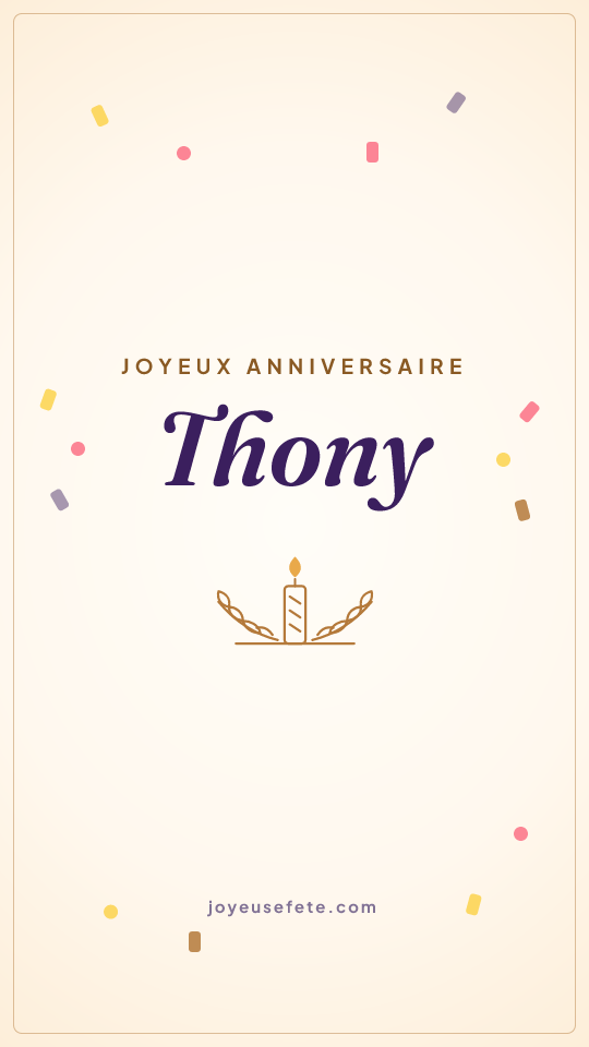 Image « Joyeux anniversaire Thony » au format story