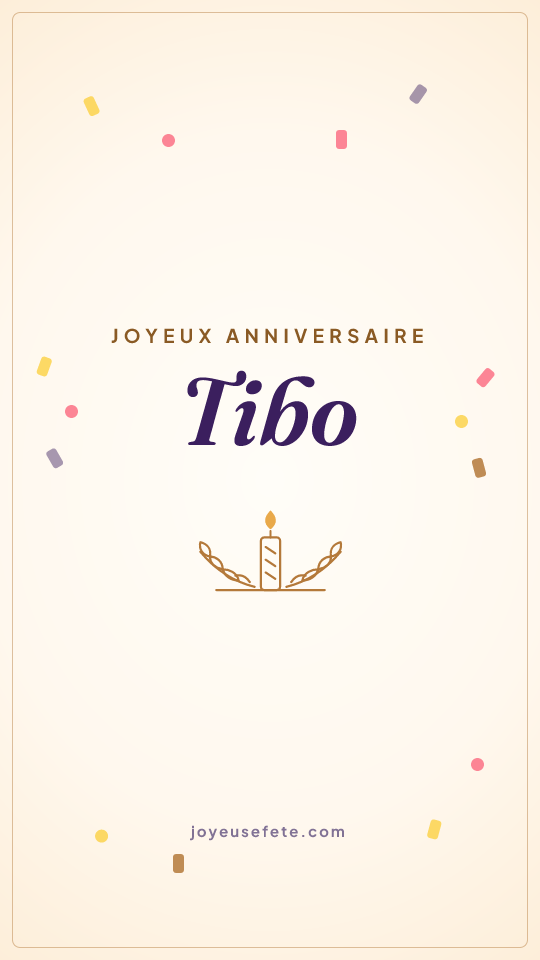 Image « Joyeux anniversaire Tibo » au format story