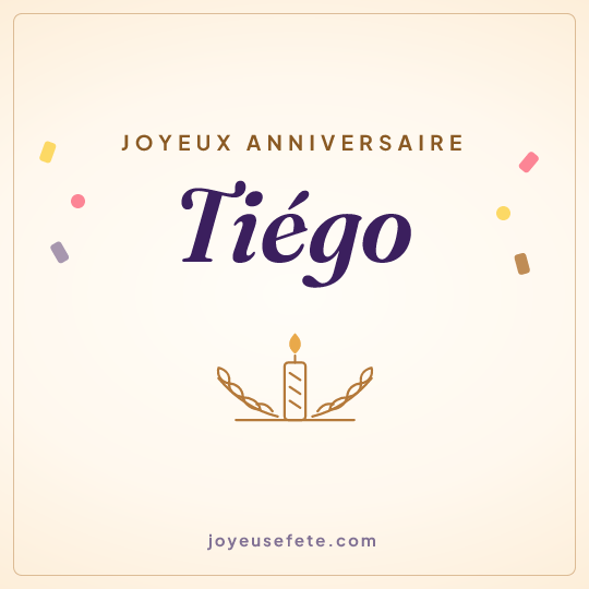Image carrée « Joyeux anniversaire Tiégo » pour WhatsApp
