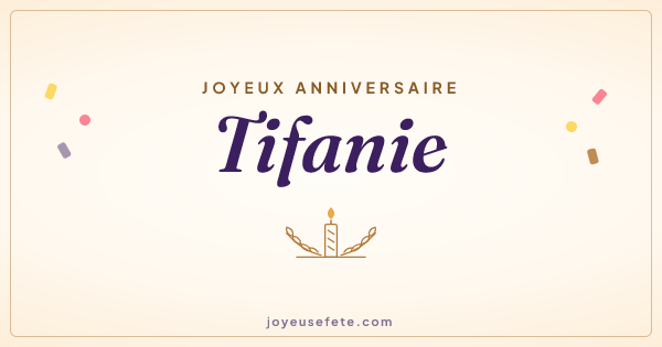Image « Joyeux anniversaire Tifanie » au format large