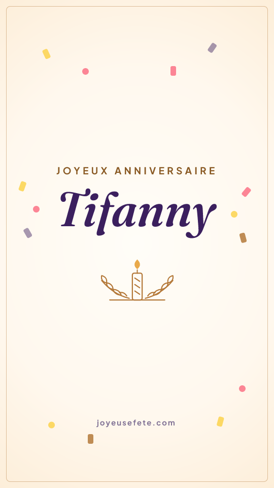 Image « Joyeux anniversaire Tifanny » au format story