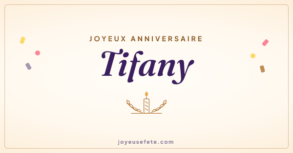 Image « Joyeux anniversaire Tifany » au format large