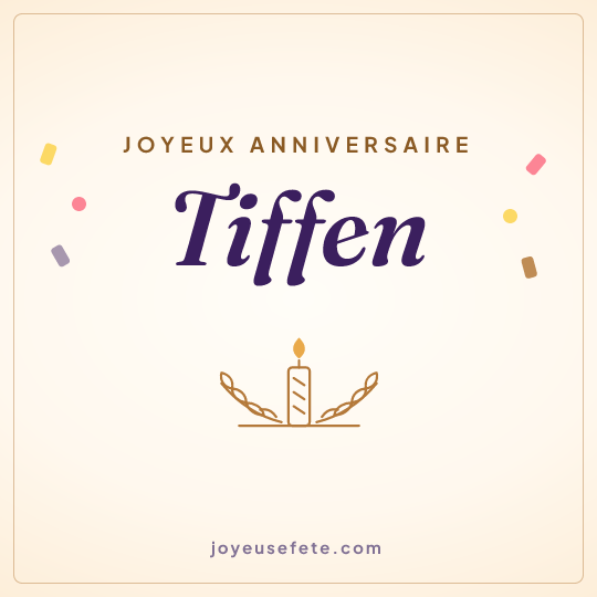Image carrée « Joyeux anniversaire Tiffen » pour WhatsApp