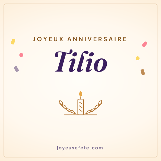 Image carrée « Joyeux anniversaire Tilio » pour WhatsApp