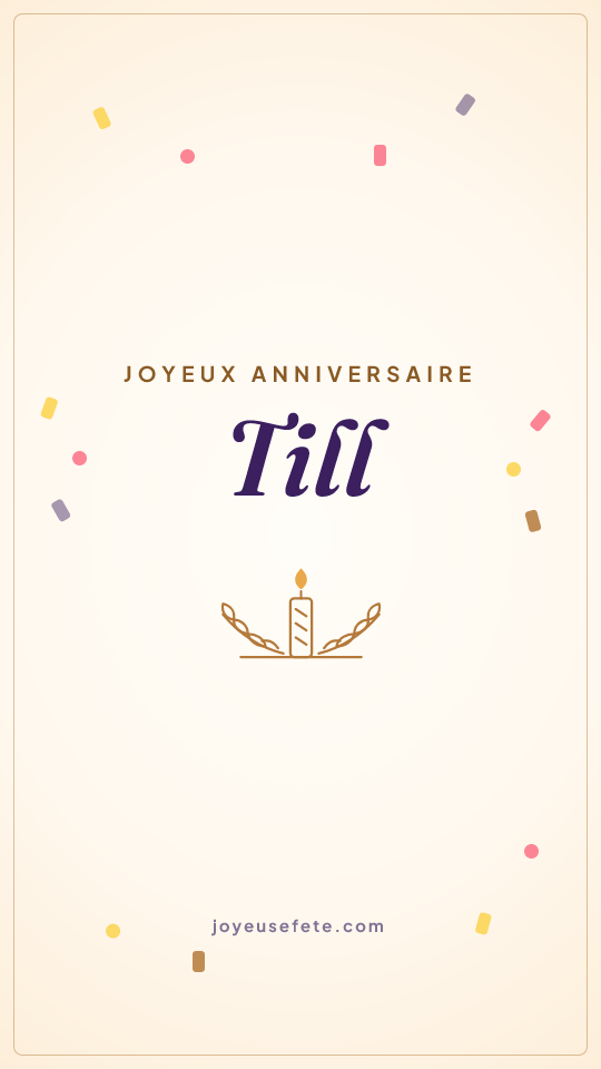Image « Joyeux anniversaire Till » au format story