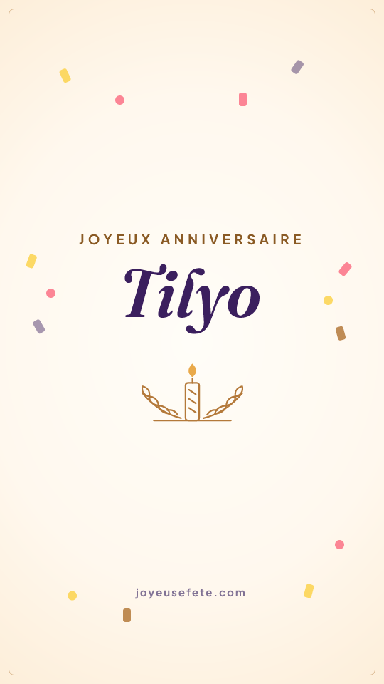 Image « Joyeux anniversaire Tilyo » au format story