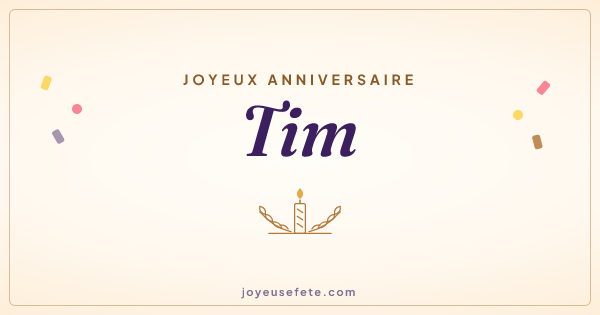 Image « Joyeux anniversaire Tim » au format large