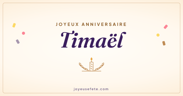 Image « Joyeux anniversaire Timaël » au format large