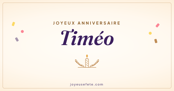 Image « Joyeux anniversaire Timéo » au format large