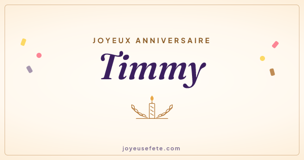 Image « Joyeux anniversaire Timmy » au format large
