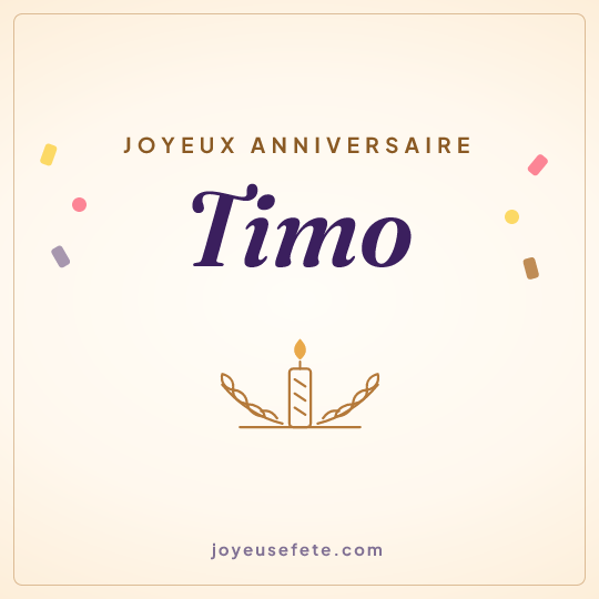 Image carrée « Joyeux anniversaire Timo » pour WhatsApp