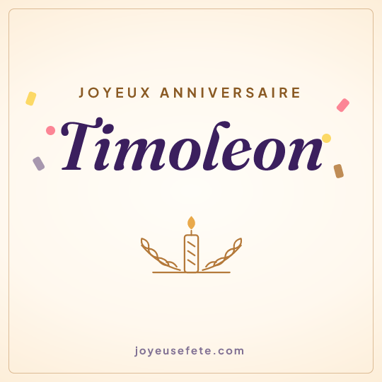 Image carrée « Joyeux anniversaire Timoleon » pour WhatsApp