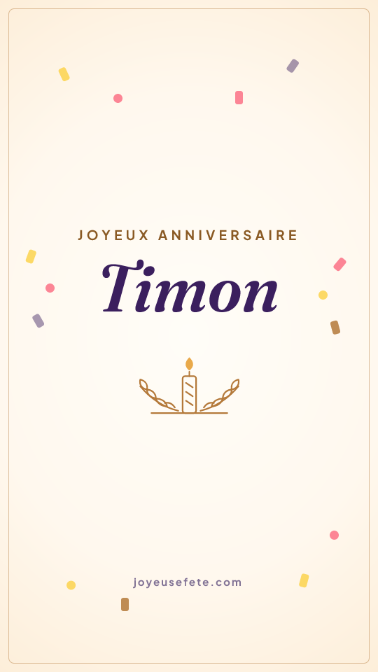 Image « Joyeux anniversaire Timon » au format story