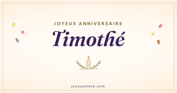 Image « Joyeux anniversaire Timothé » au format large