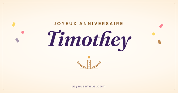 Image « Joyeux anniversaire Timothey » au format large