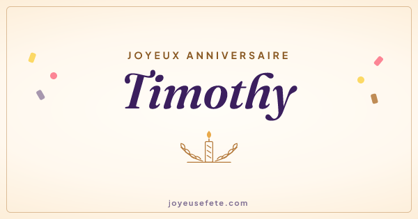 Image « Joyeux anniversaire Timothy » au format large