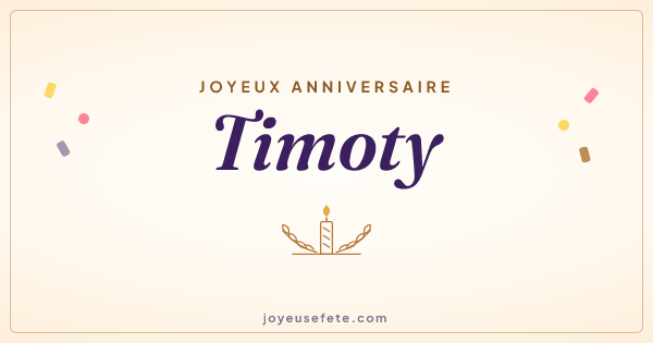 Image « Joyeux anniversaire Timoty » au format large