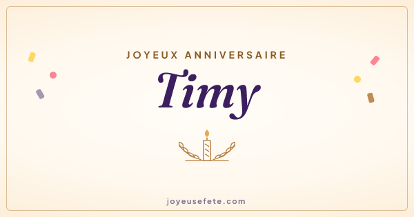 Image « Joyeux anniversaire Timy » au format large
