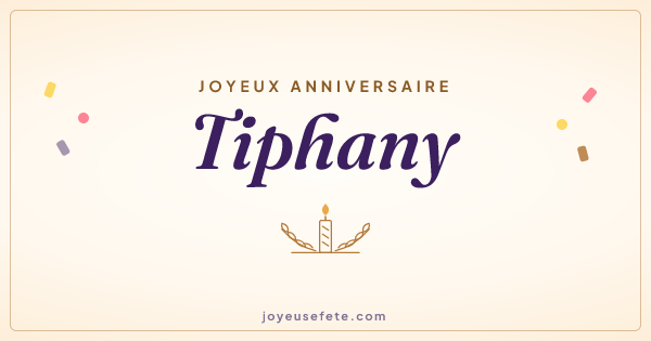 Image « Joyeux anniversaire Tiphany » au format large