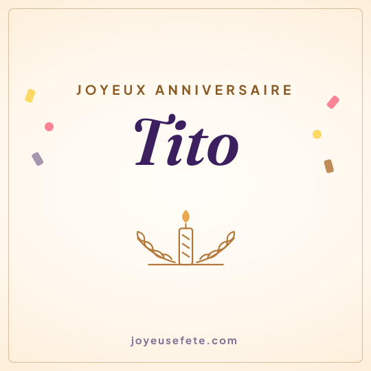 Image carrée « Joyeux anniversaire Tito » pour WhatsApp