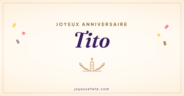 Image « Joyeux anniversaire Tito » au format large