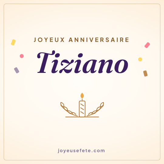 Image carrée « Joyeux anniversaire Tiziano » pour WhatsApp