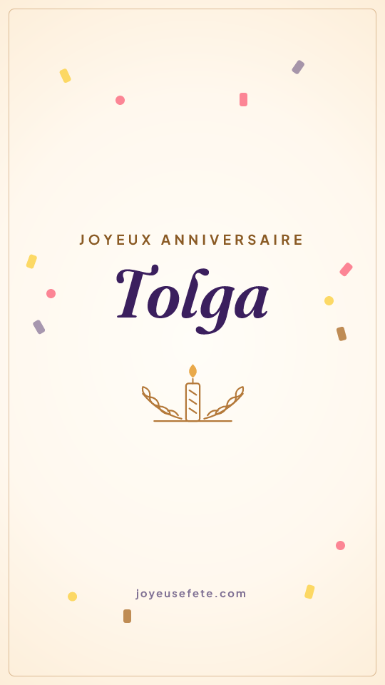 Image « Joyeux anniversaire Tolga » au format story