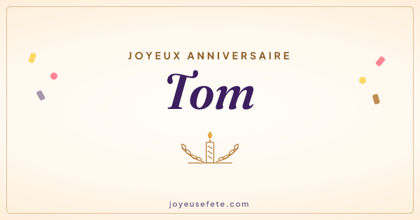 Image « Joyeux anniversaire Tom » au format large