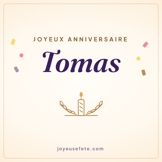 Image carrée « Joyeux anniversaire Tomas » pour WhatsApp