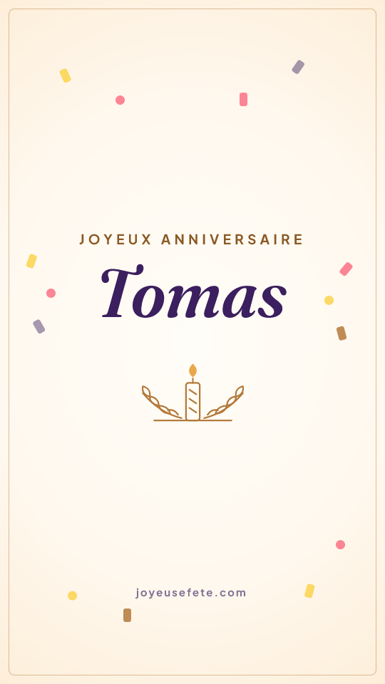 Image « Joyeux anniversaire Tomas » au format story