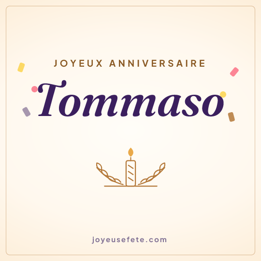 Image carrée « Joyeux anniversaire Tommaso » pour WhatsApp