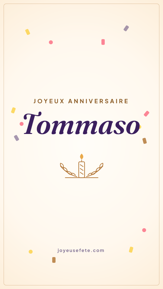 Image « Joyeux anniversaire Tommaso » au format story