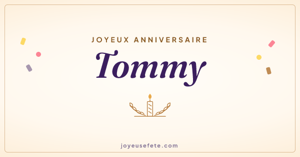 Image « Joyeux anniversaire Tommy » au format large