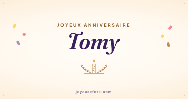 Image « Joyeux anniversaire Tomy » au format large