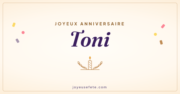 Image « Joyeux anniversaire Toni » au format large