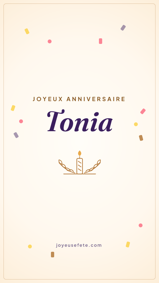 Image « Joyeux anniversaire Tonia » au format story